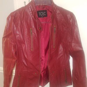 Red moto jacket from TCEC